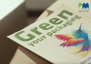 Kolibri farbiger Druck auf Graspapier Green your packaging